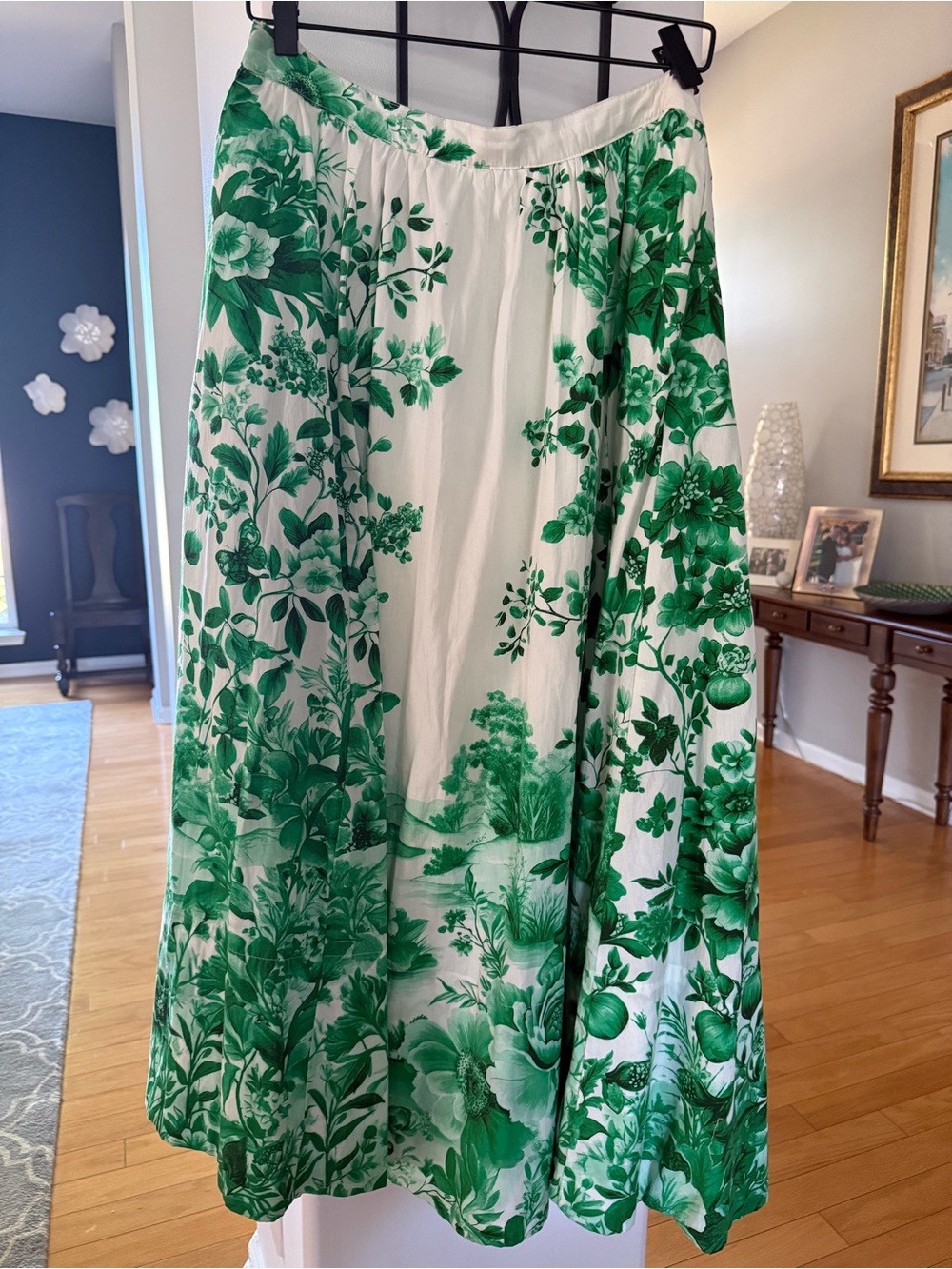 Green Floral Midi Skirt - Women